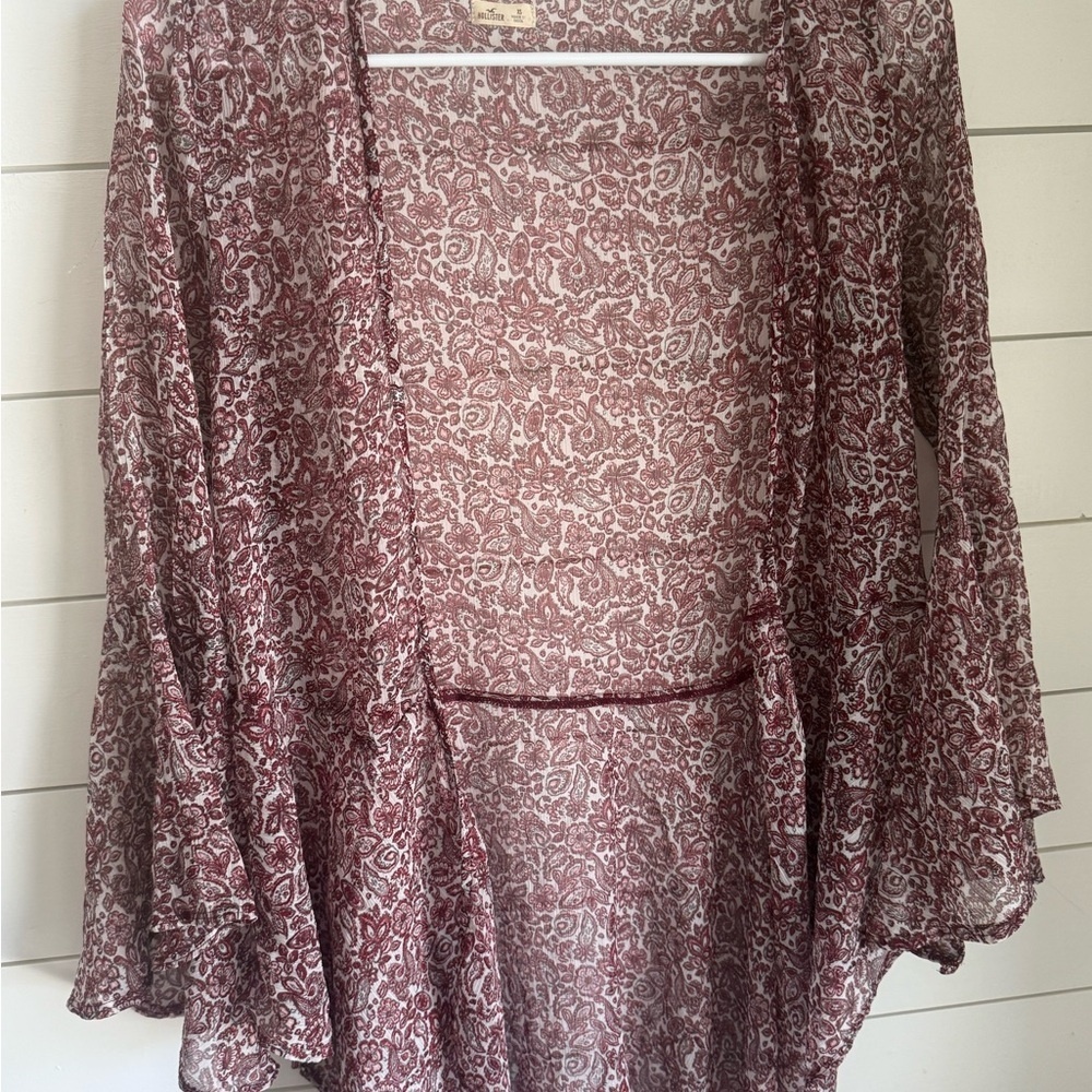 Hollister Floral Paisley Kimono in Pink‎ and Cream